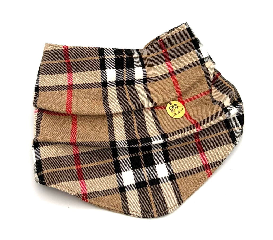 Halstuch aus Baumwolle Karo beige