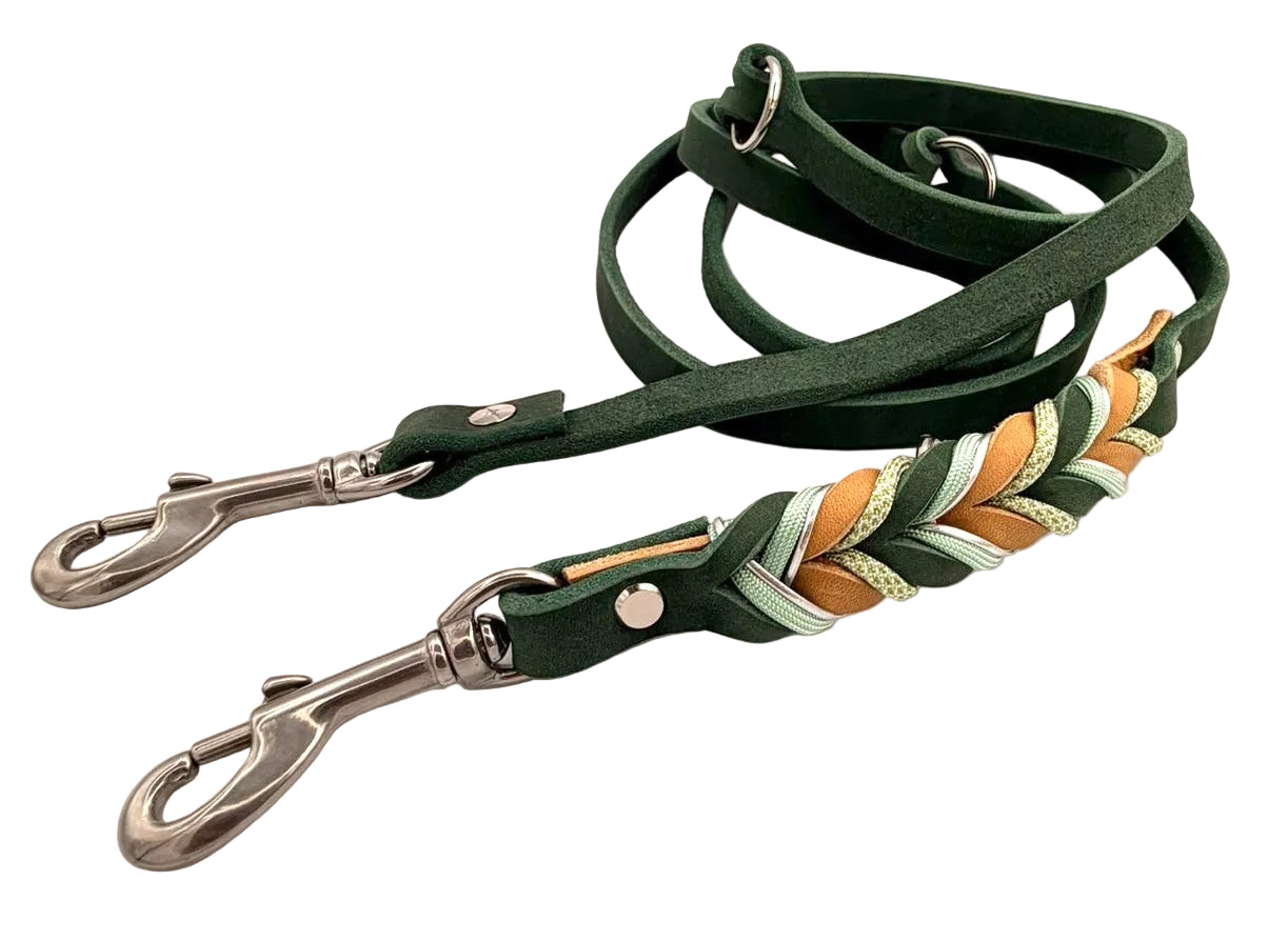 Lederhalsband geflochten Grün