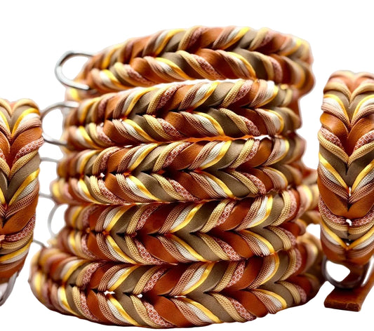 Lederhalsband geflochten Orange