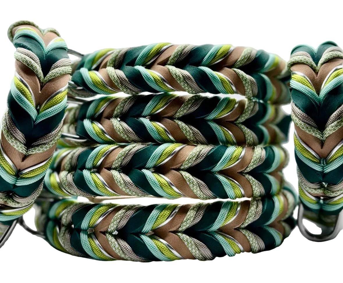 Lederhalsband geflochten Grün