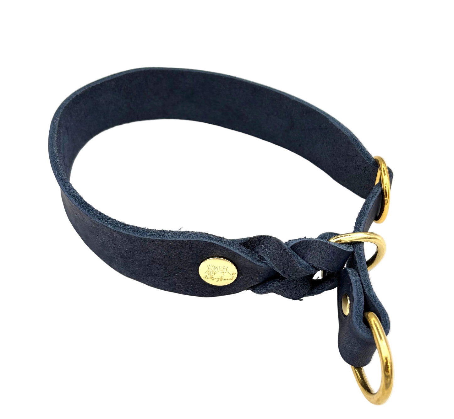 Zugstophalsband Leder Dunkelblau